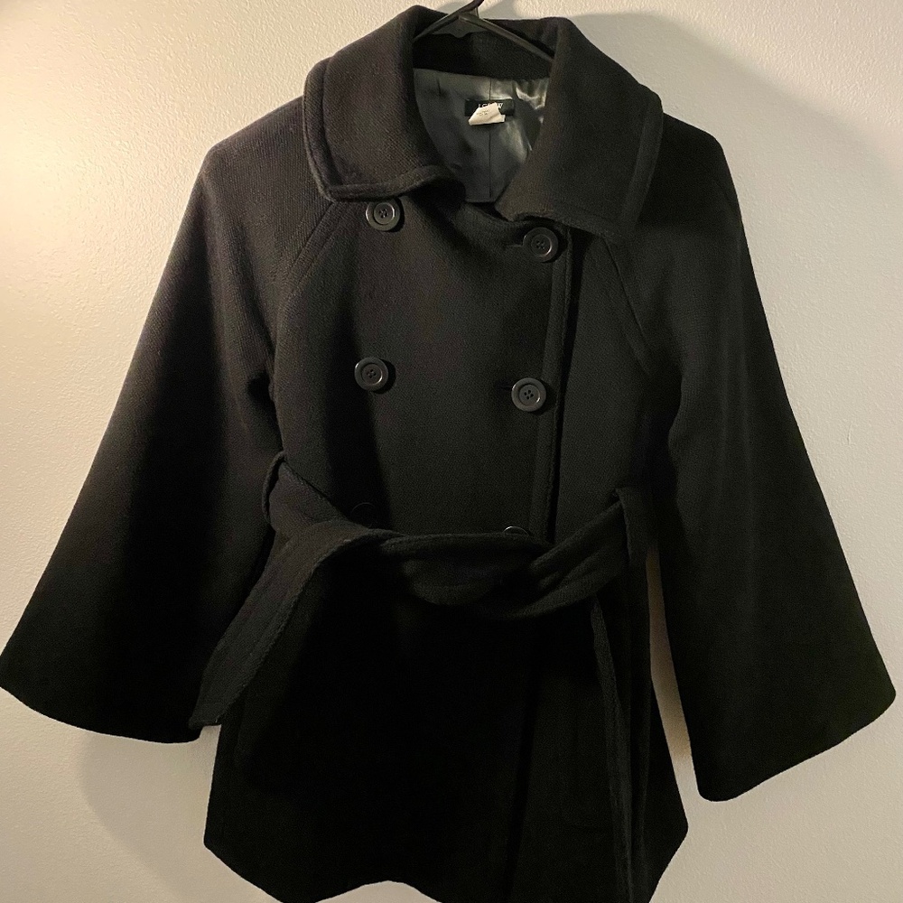 Vintage Women’s J. Crew Black Wool Coat Size 2 - Picture 4 of 9